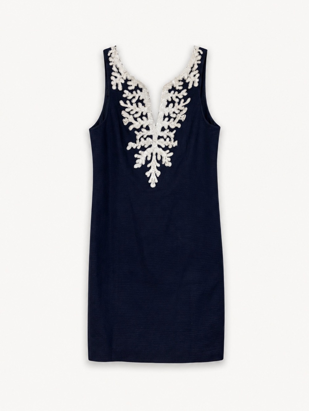 Lilly Pulitzer Navy Shift Dress with White Embroidery